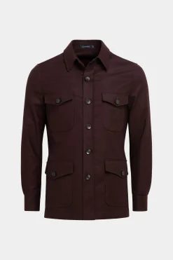 SUITSUPPLY William Hemd-Sakko Burgunderrot-Männlich Hemd-Sakkos