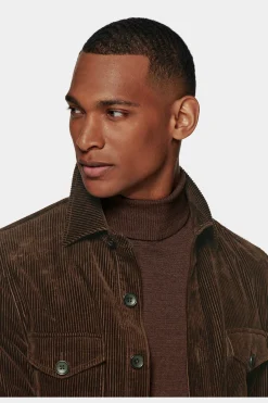 SUITSUPPLY William Hemd-Sakko Dunkelbraun-Männlich Hemd-Sakkos