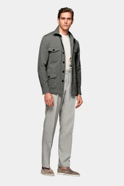 SUITSUPPLY William Hemd-Sakko Grau-Männlich Hemd-Sakkos