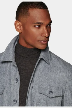 SUITSUPPLY William Hemd-Sakko Hellgrau-Männlich Hemd-Sakkos