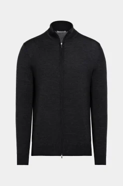 SUITSUPPLY Zip-Cardigan Dunkelgrau-Männlich Cardigans & Troyer