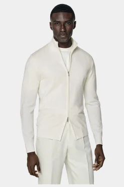 SUITSUPPLY Zip-Cardigan Off-White-Männlich Cardigans & Troyer